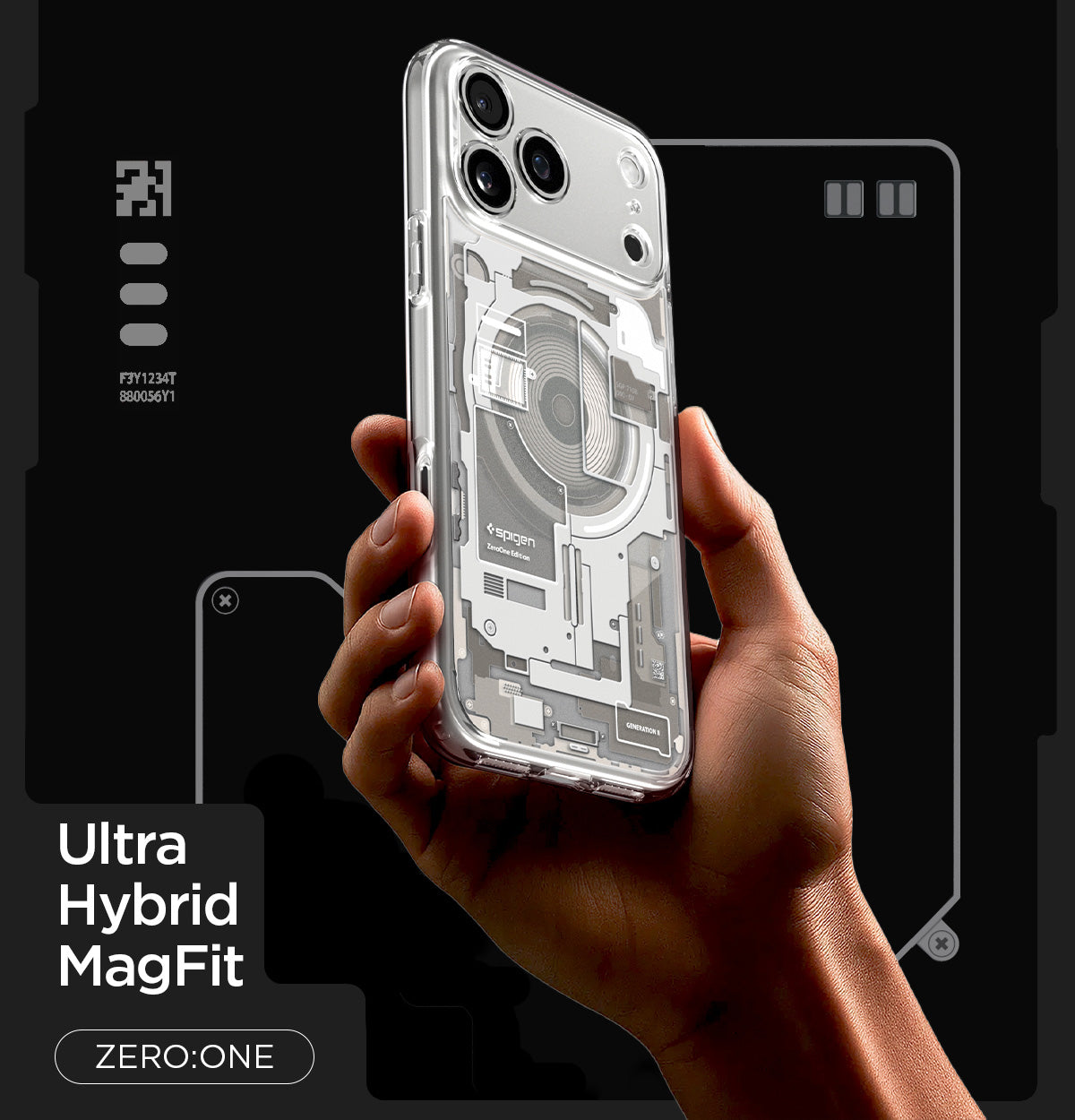 Handyhülle für iPhone 18 Pro Max, Spigen Ultra Hybrid Mag mit MagSafe, Transparent-Beige (Zero One) (7/14)