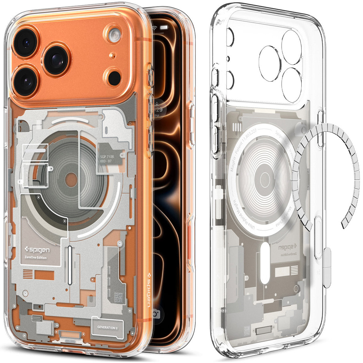 Handyhülle für iPhone 18 Pro Max, Spigen Ultra Hybrid Mag mit MagSafe, Transparent-Beige (Zero One) (9/14)