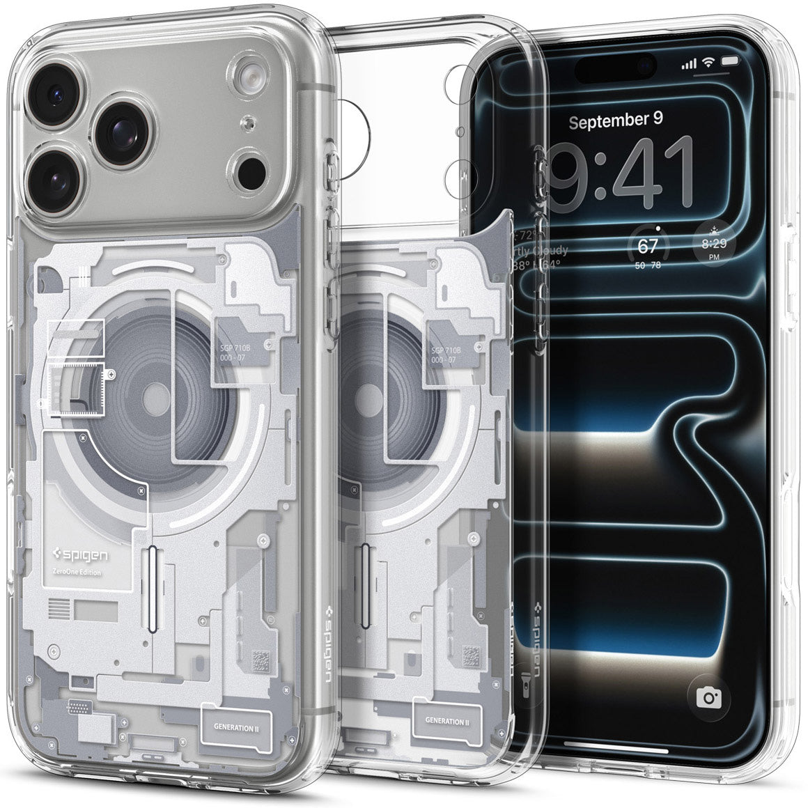 Handyhülle für iPhone 18 Pro Max, Spigen Ultra Hybrid Mag mit MagSafe, Transparent-Weiß (Zero One) (1/14)