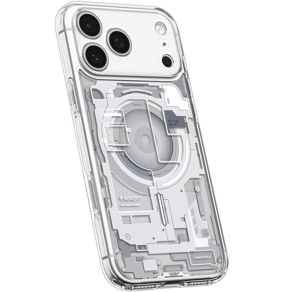 Handyhülle für iPhone 18 Pro Max, Spigen Ultra Hybrid Mag mit MagSafe, Transparent-Weiß (Zero One) (6/14)