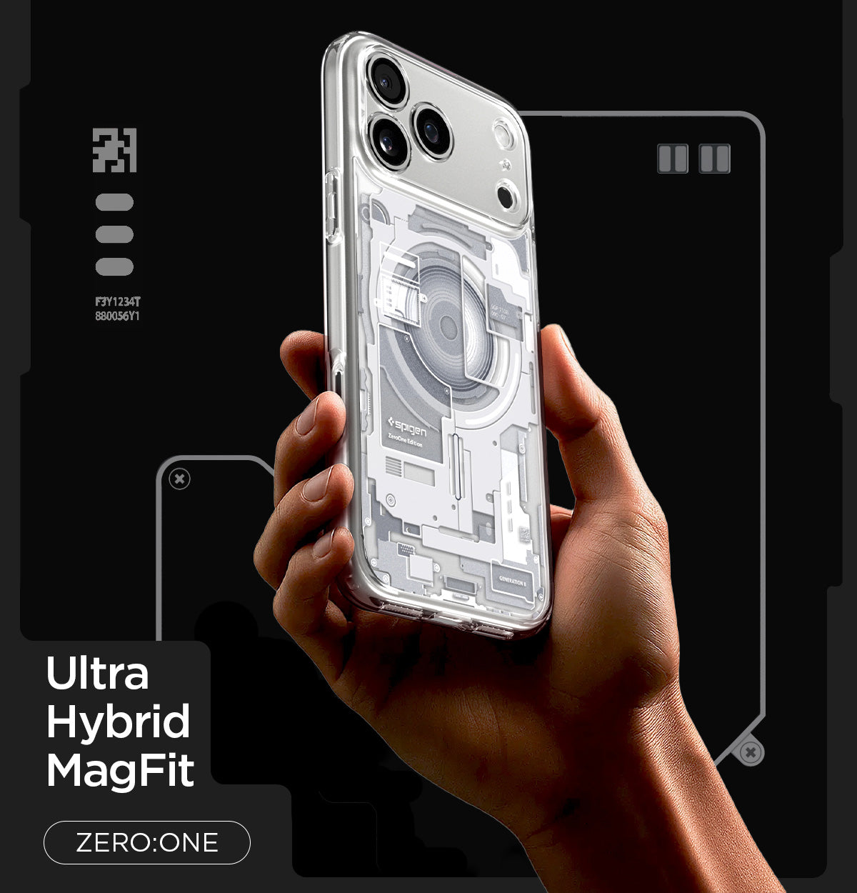 Handyhülle für iPhone 18 Pro Max, Spigen Ultra Hybrid Mag mit MagSafe, Transparent-Weiß (Zero One) (7/14)