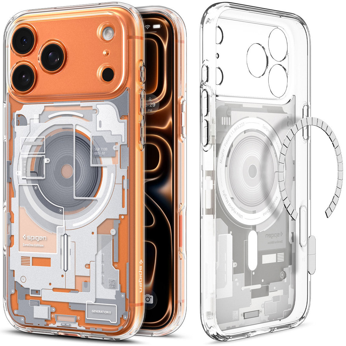 Handyhülle für iPhone 18 Pro Max, Spigen Ultra Hybrid Mag mit MagSafe, Transparent-Weiß (Zero One) (9/14)