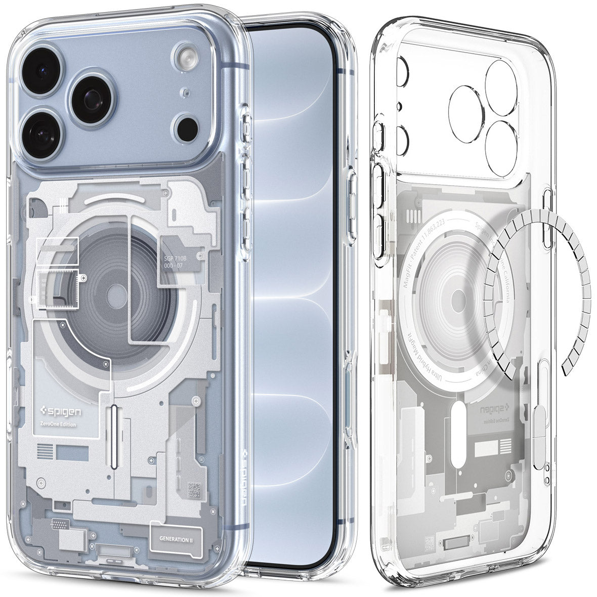 Handyhülle für iPhone 18 Pro Max, Spigen Ultra Hybrid Mag mit MagSafe, Transparent-Weiß (Zero One) (9/14)