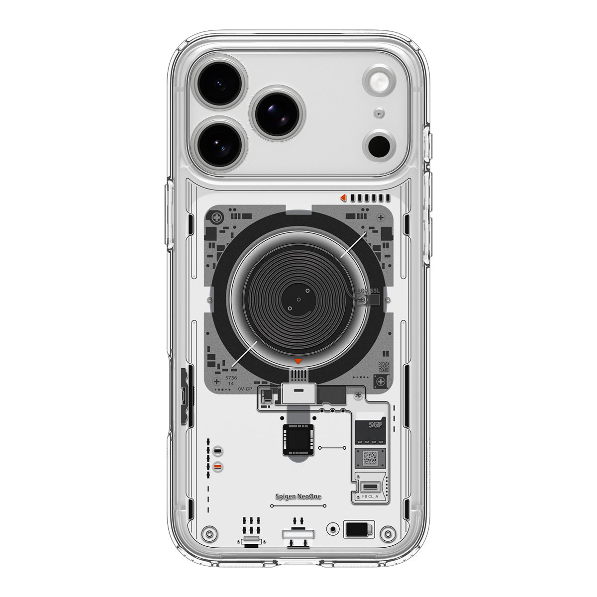 Handyhülle für iPhone 18 Pro, Spigen Ultra Hybrid Mag mit MagSafe, Transparent-Gemustert (Neo One) (10/14)
