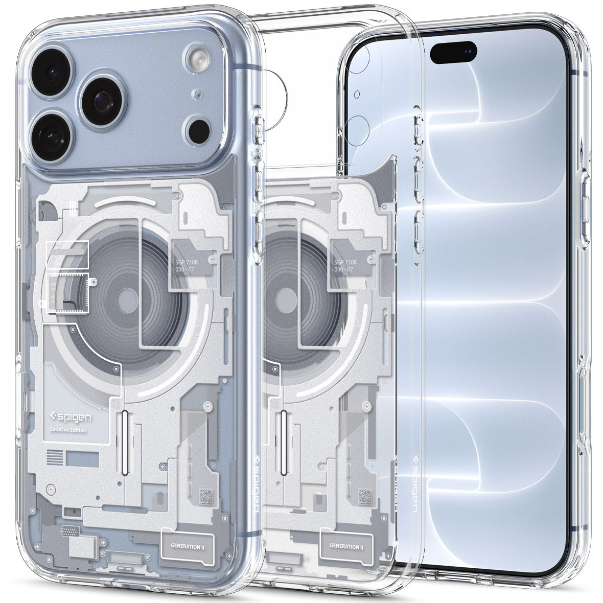 Handyhülle für iPhone 18 Pro, Spigen Ultra Hybrid Mag mit MagSafe, Transparent-Weiß (Zero One) (1/14)