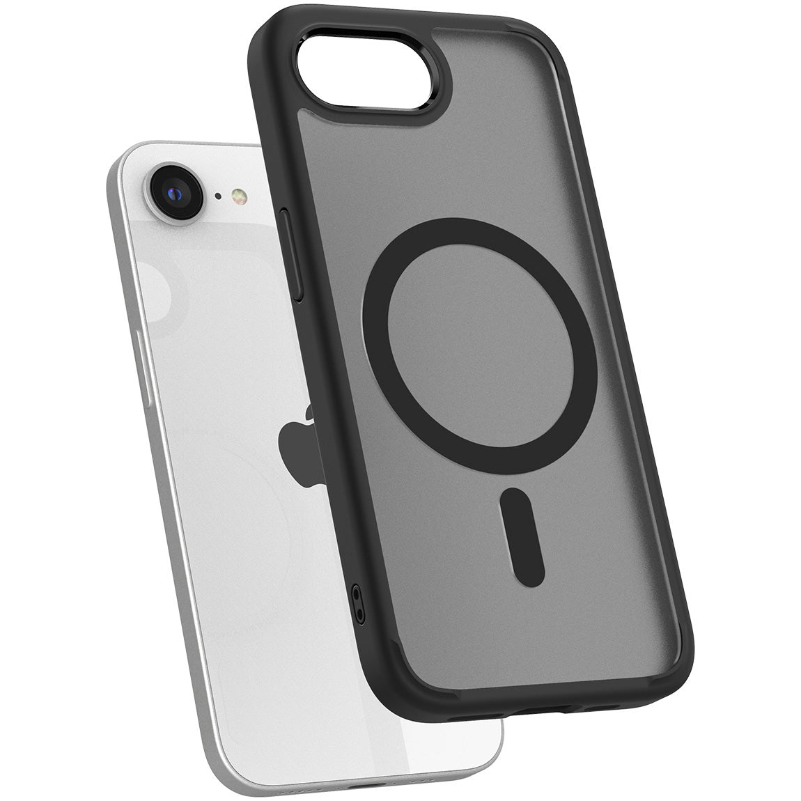 Handyhülle für iPhone 17e / 16e, Spigen Ultra Hybrid Mag mit MagSafe, Grau-Schwarz