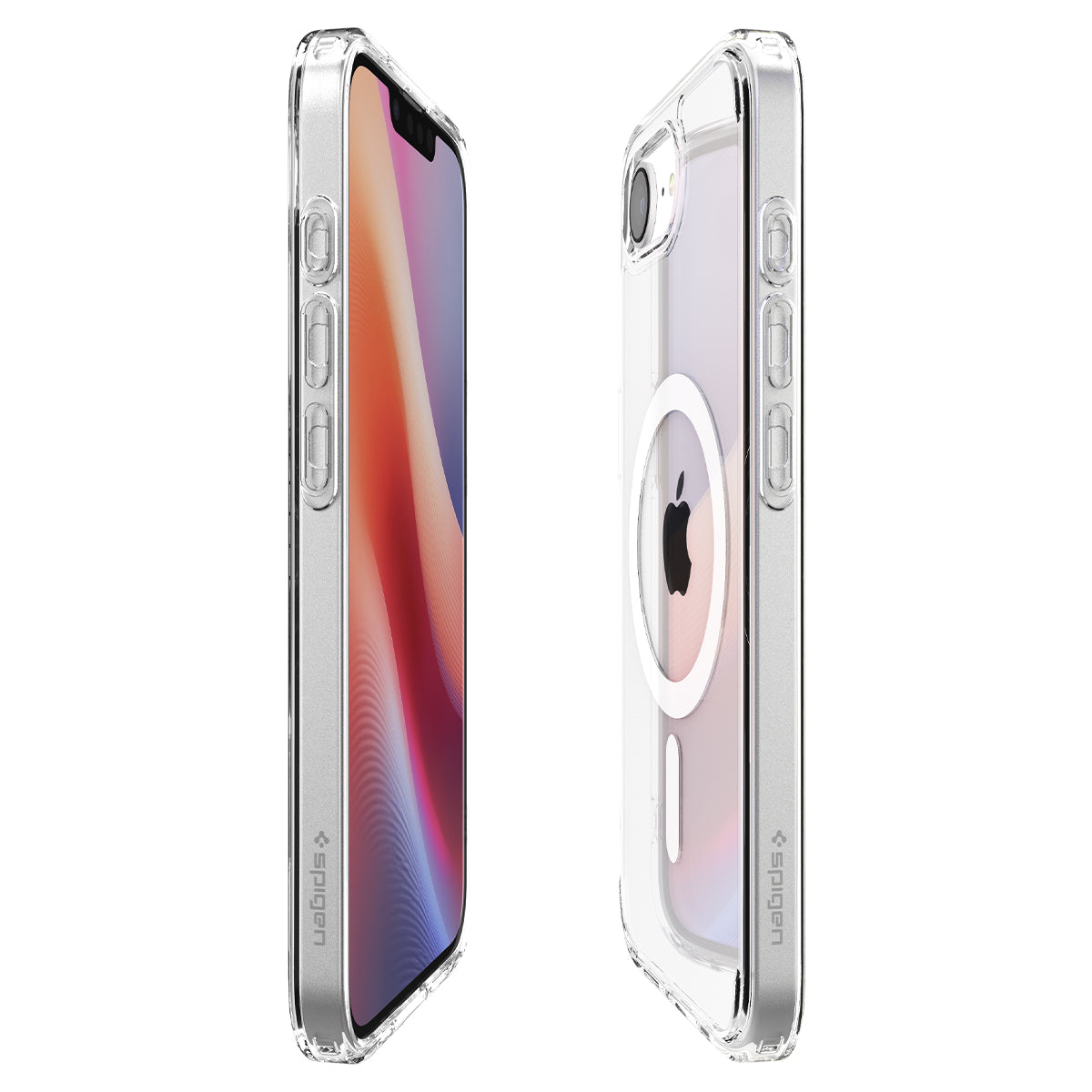 Handyhülle für iPhone 17e / 16e, Spigen Ultra Hybrid Mag mit MagSafe, Transparent-Weiß