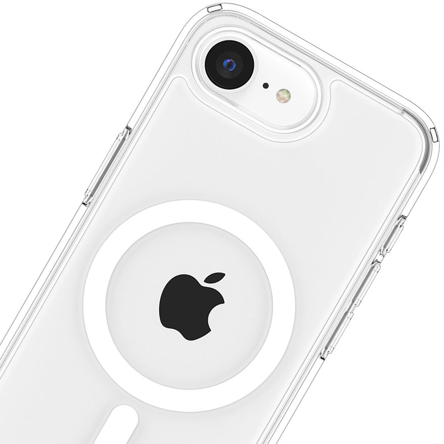 Handyhülle für iPhone 17e / 16e, Spigen Ultra Hybrid Mag mit MagSafe, Transparent-Weiß