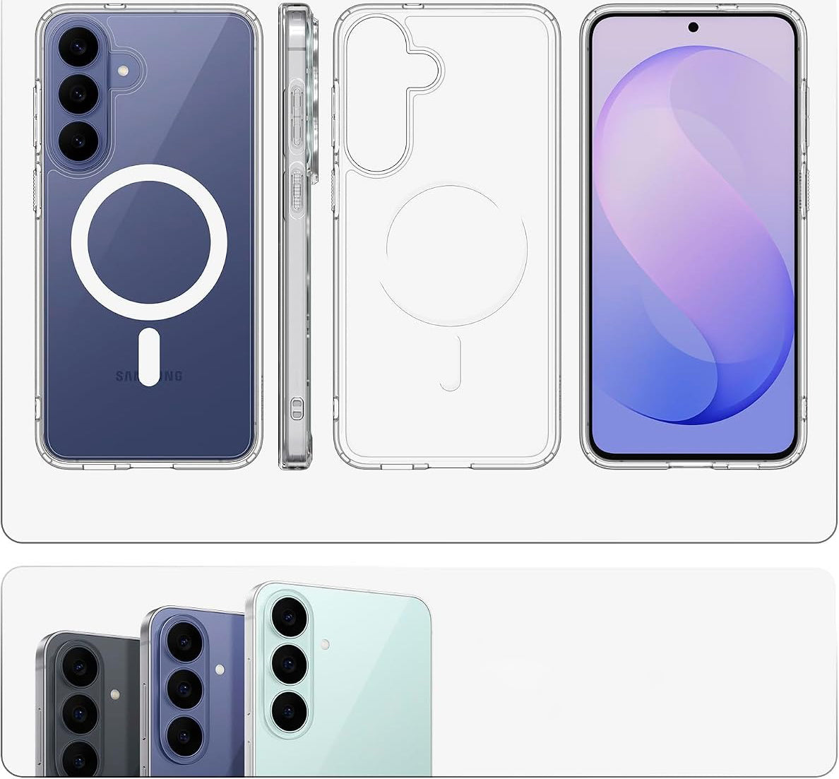 Handyhülle für Galaxy S26 FE, Spigen Ultra Hybrid Mag mit MagSafe, Transparent
