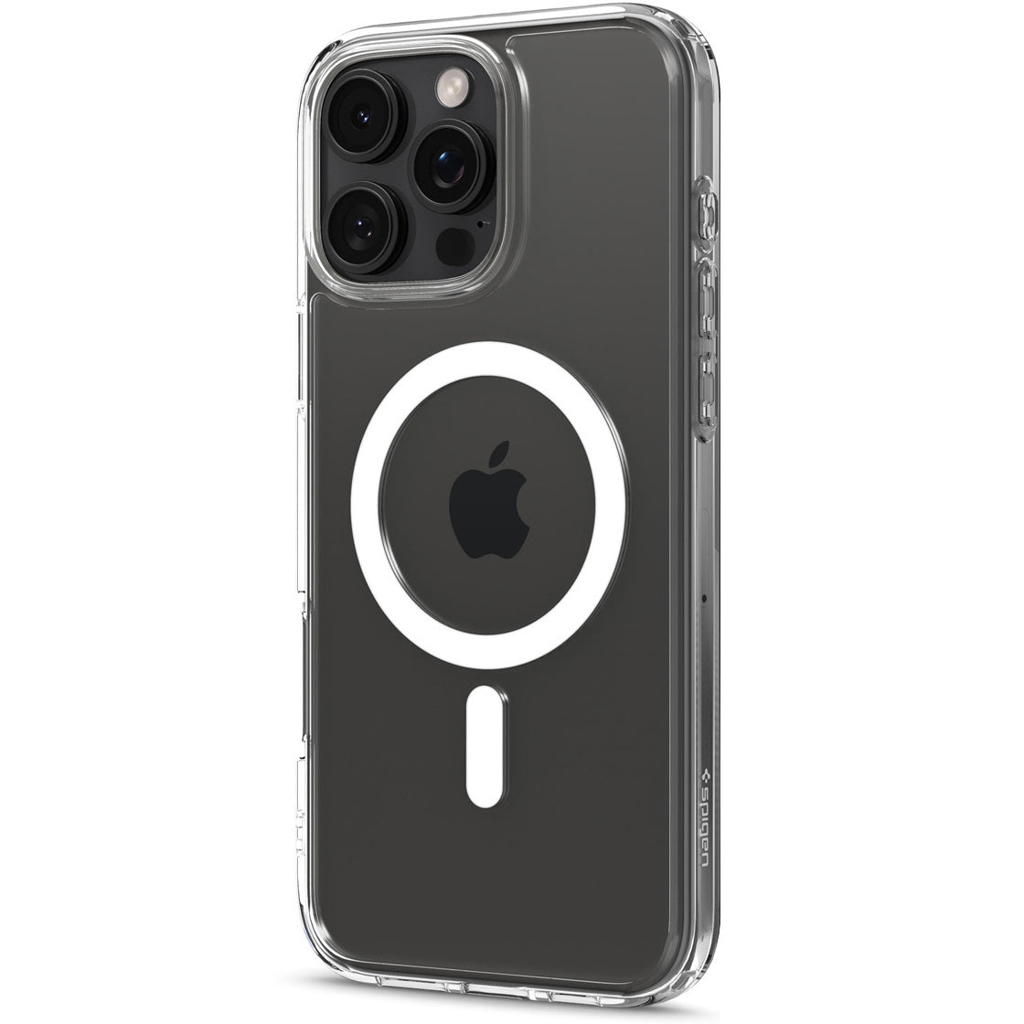 Handyhülle + Glas 9H für iPhone 16 Pro Max, Spigen Ultra Hybrid Mag Pack mit MagSafe, Transparent-Weiß
