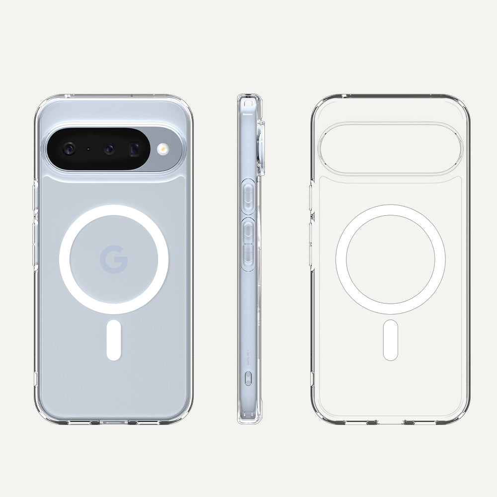 Handyhülle für Google Pixel 10 Pro / Pixel 10, Spigen Ultra Hybrid Mag mit MagSafe, Transparent-Weiß