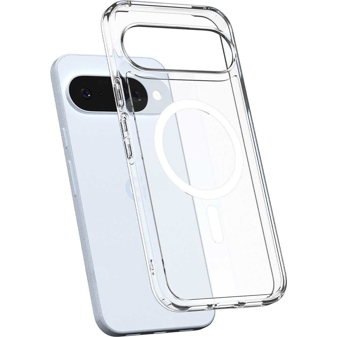 Handyhülle für Google Pixel 10 Pro / Pixel 10, Spigen Ultra Hybrid Mag mit MagSafe, Transparent-Weiß