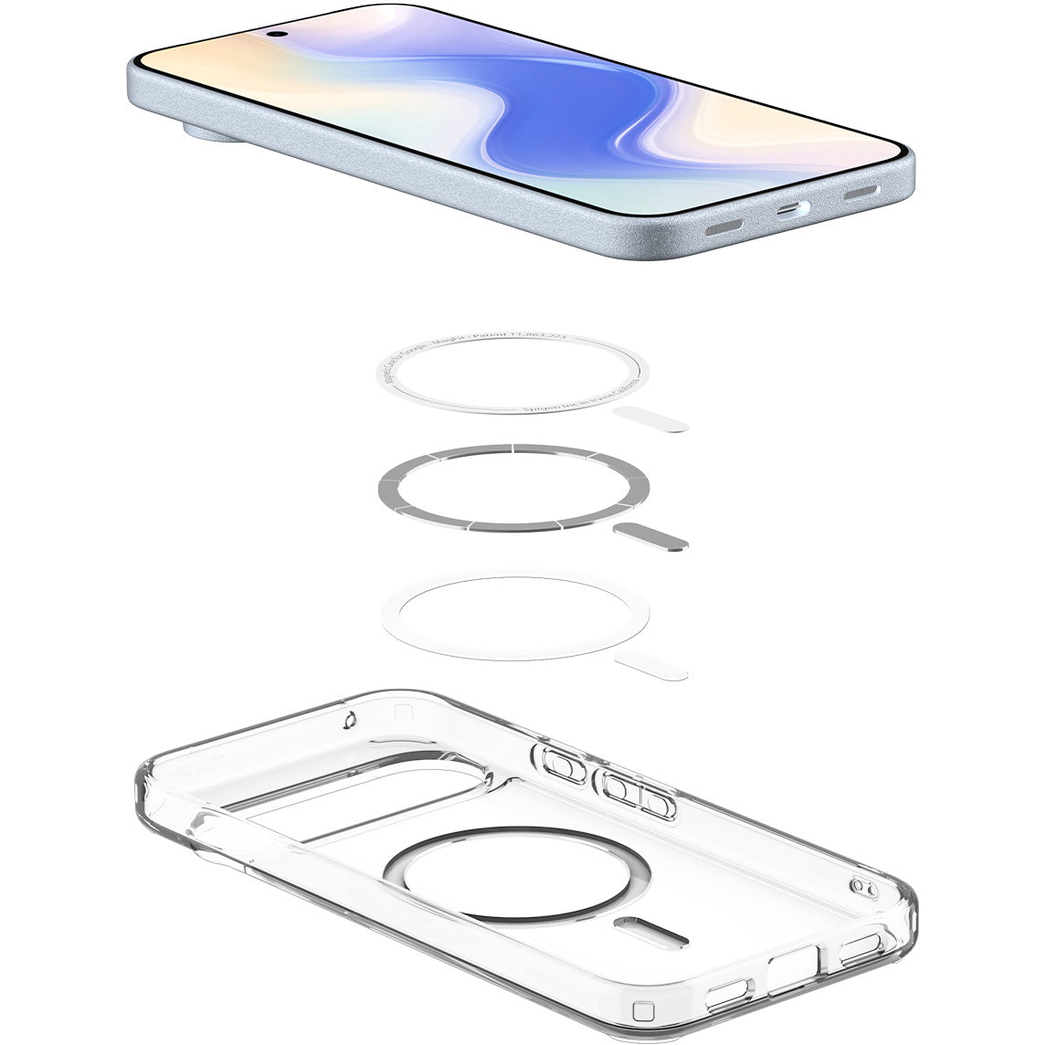Handyhülle für Google Pixel 10 Pro / Pixel 10, Spigen Ultra Hybrid Mag mit MagSafe, Transparent-Weiß