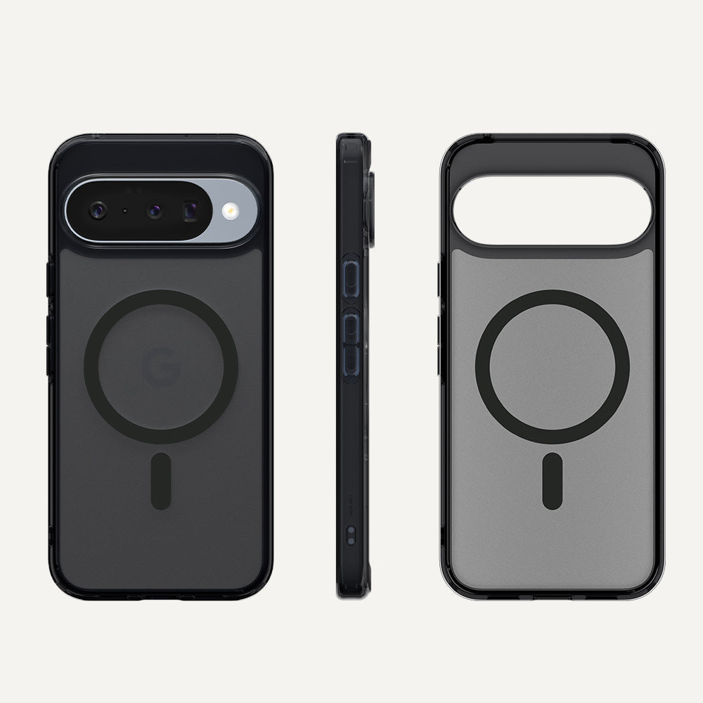 Handyhülle für Google Pixel 10 Pro / Pixel 10, Spigen Ultra Hybrid Mag mit MagSafe, Durchscheinend-Schwarz