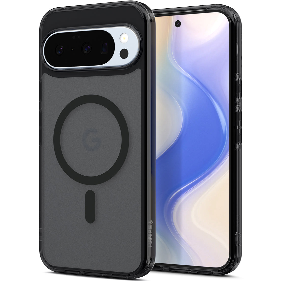 Handyhülle für Google Pixel 10 Pro / Pixel 10, Spigen Ultra Hybrid Mag mit MagSafe, Durchscheinend-Schwarz