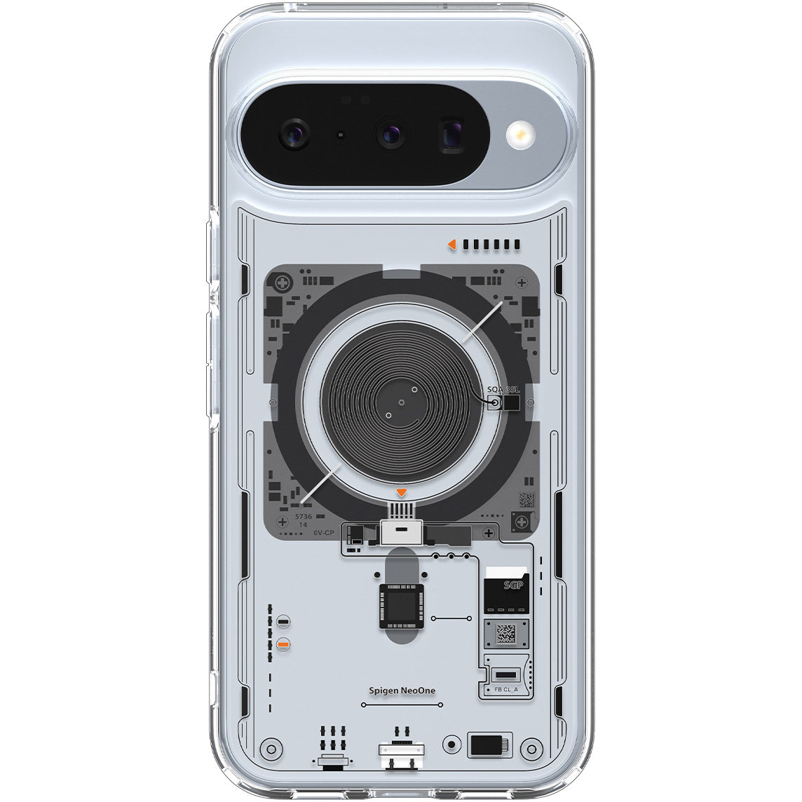 Handyhülle für Google Pixel 10 Pro / Pixel 10, Spigen Ultra Hybrid Mag mit MagSafe, Transparent-Gemustert (Neo One)