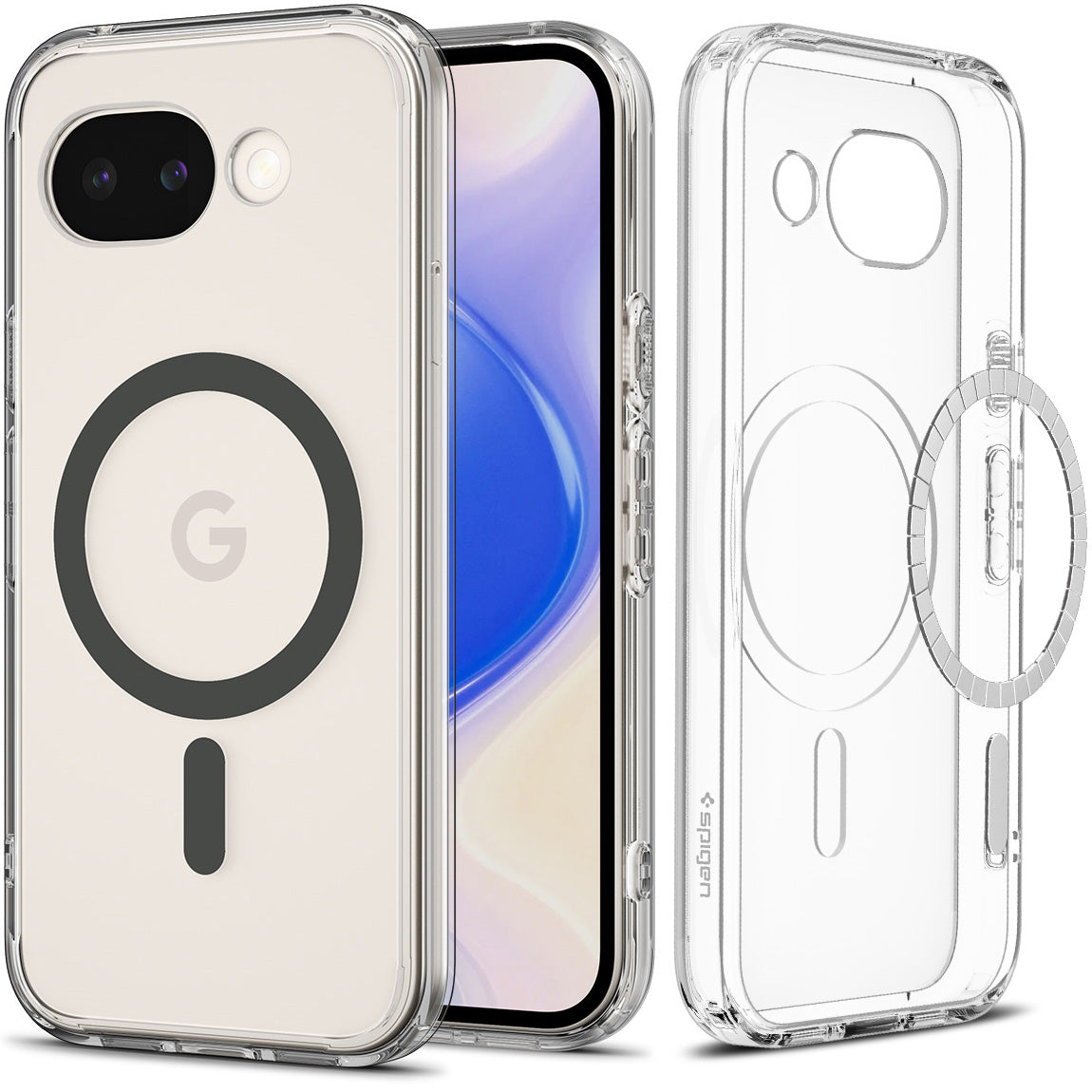 Handyhülle für Google Pixel 10a, Spigen Ultra Hybrid Mag mit MagSafe, Transparent-Grau