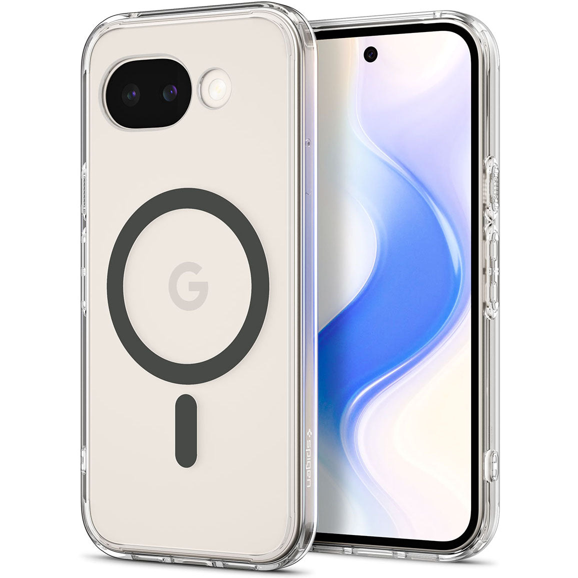 Handyhülle für Google Pixel 10a, Spigen Ultra Hybrid Mag mit MagSafe, Transparent-Grau