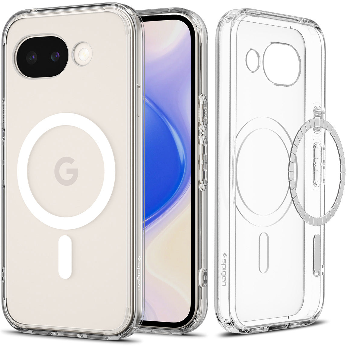 Handyhülle für Google Pixel 10a, Spigen Ultra Hybrid Mag mit MagSafe, Transparent-Weiß