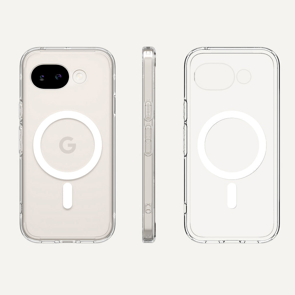 Handyhülle für Google Pixel 10a, Spigen Ultra Hybrid Mag mit MagSafe, Transparent-Weiß