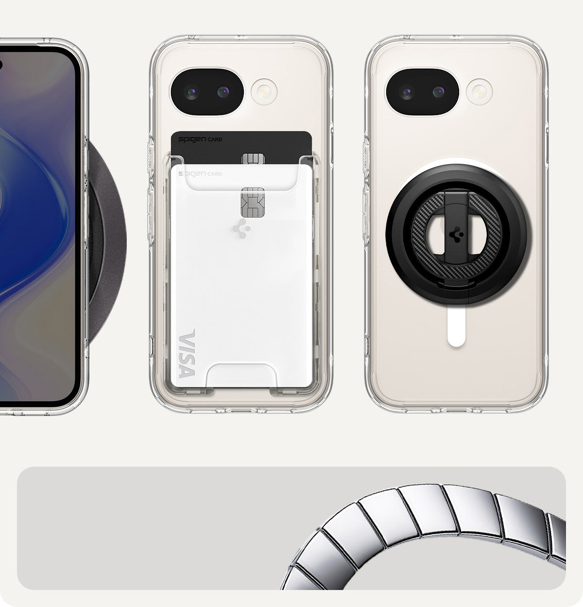 Handyhülle für Google Pixel 10a, Spigen Ultra Hybrid Mag mit MagSafe, Transparent-Weiß