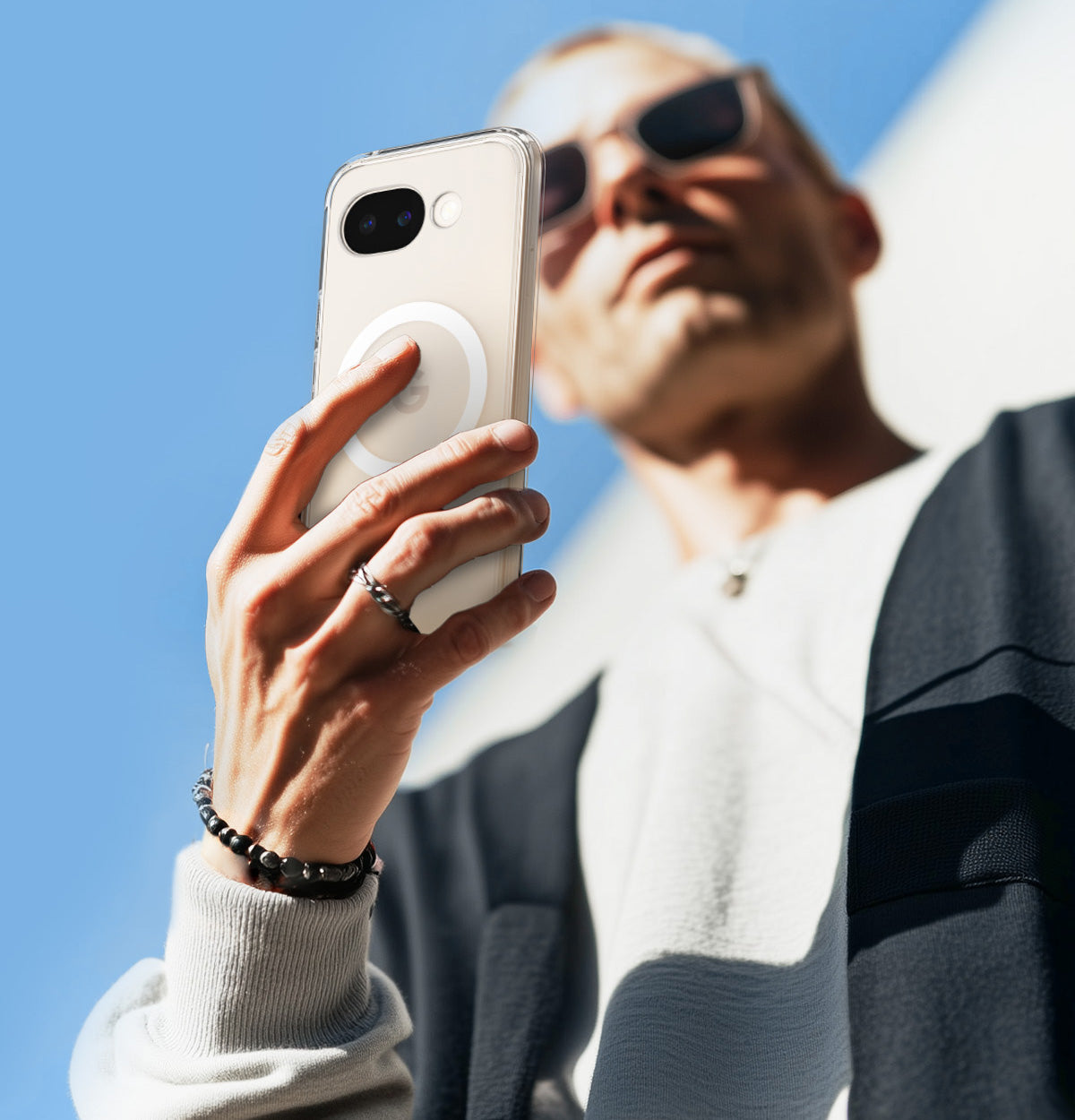 Handyhülle für Google Pixel 10a, Spigen Ultra Hybrid Mag mit MagSafe, Transparent-Weiß