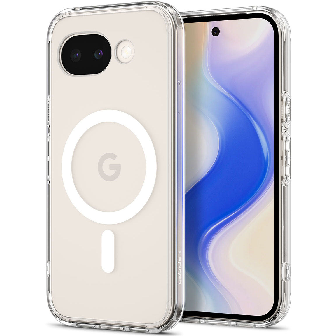 Handyhülle für Google Pixel 10a, Spigen Ultra Hybrid Mag mit MagSafe, Transparent-Weiß