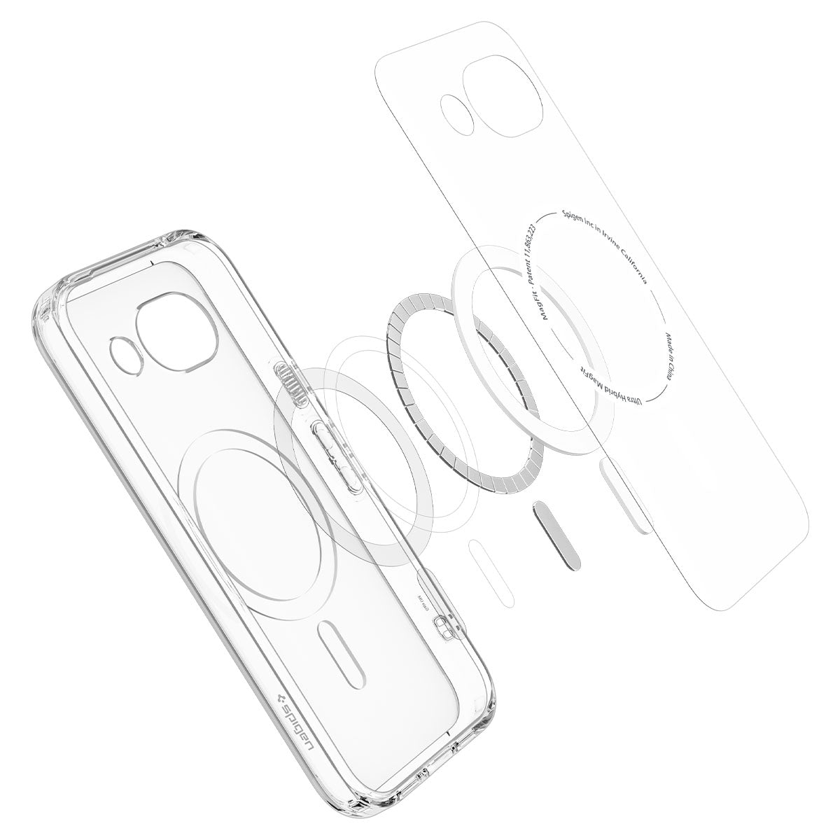 Handyhülle für Google Pixel 10a, Spigen Ultra Hybrid Mag mit MagSafe, Transparent-Weiß