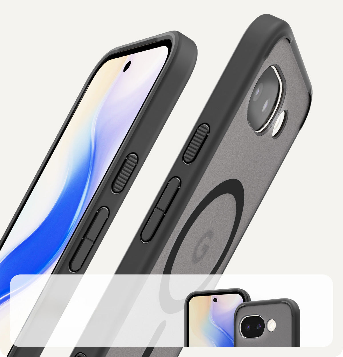 Handyhülle für Google Pixel 10a, Spigen Ultra Hybrid Mag mit MagSafe, Durchscheinend-Schwarz