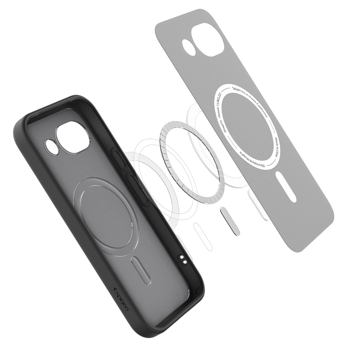 Handyhülle für Google Pixel 10a, Spigen Ultra Hybrid Mag mit MagSafe, Durchscheinend-Schwarz