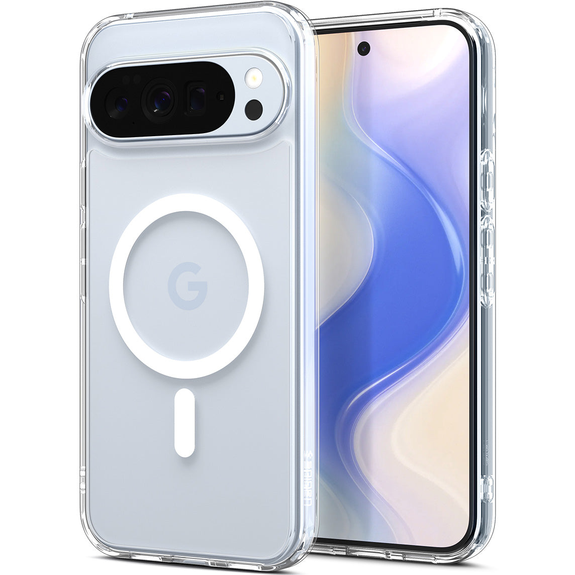 Handyhülle für Google Pixel 10 Pro XL, Spigen Ultra Hybrid Mag mit MagSafe, Transparent-Weiß