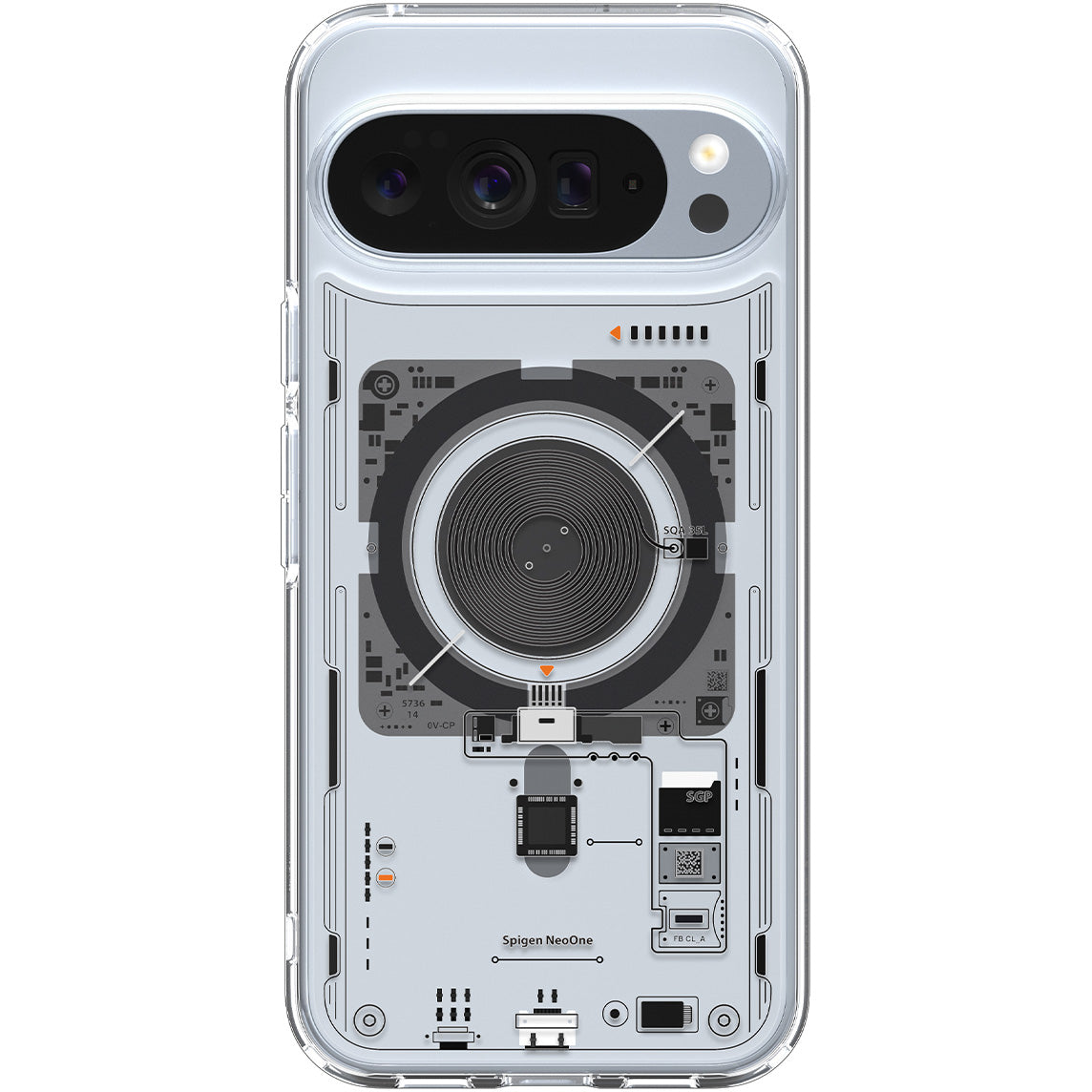 Handyhülle für Google Pixel 10 Pro XL, Spigen Ultra Hybrid Mag mit MagSafe, Transparent-Gemustert (Neo One)