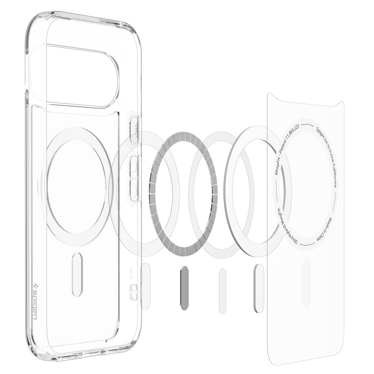 Handyhülle für Google Pixel 11, Spigen Ultra Hybrid Mag mit MagSafe, Transparent