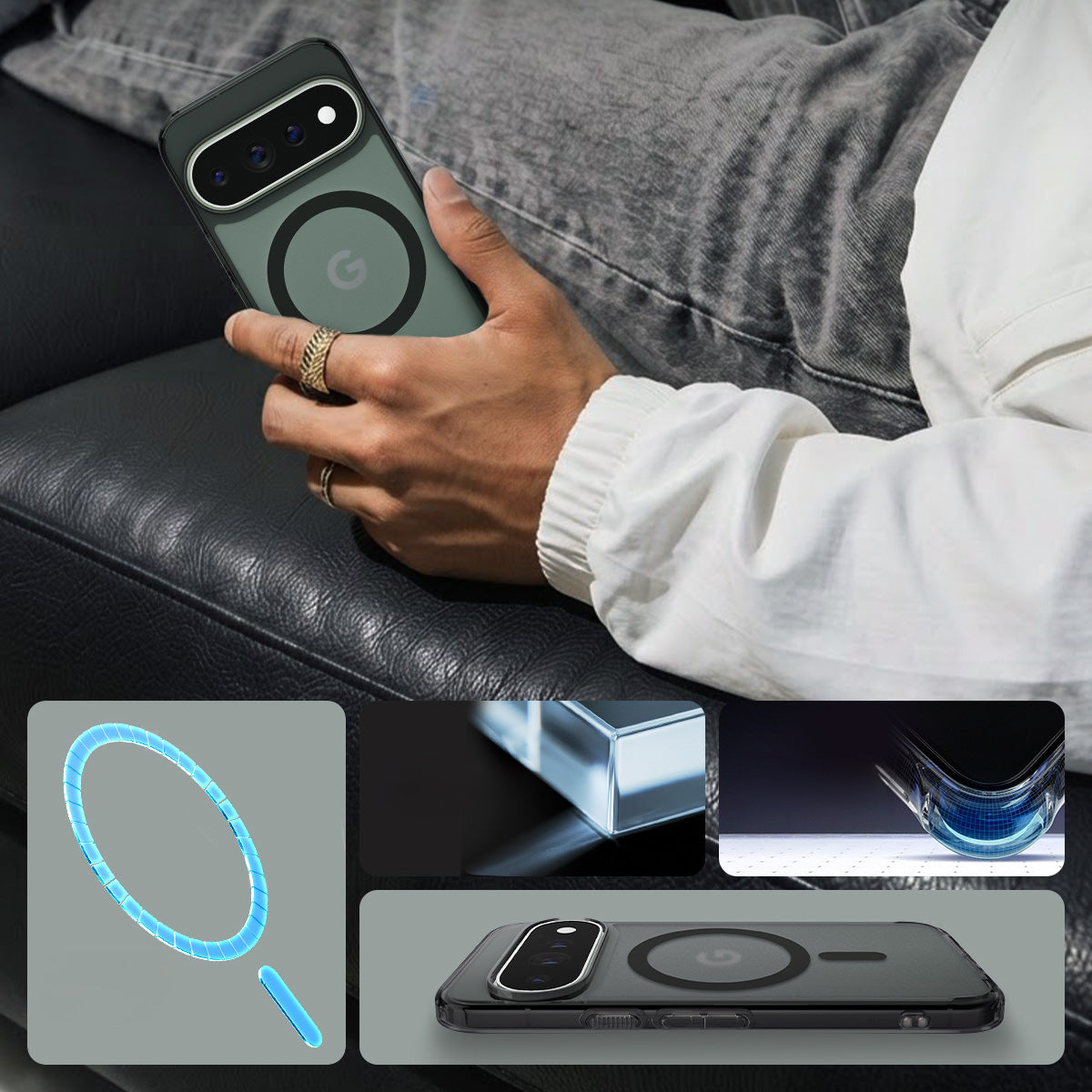 Handyhülle für Google Pixel 11 Pro, Spigen Ultra Hybrid Mag mit MagSafe, Durchscheinend