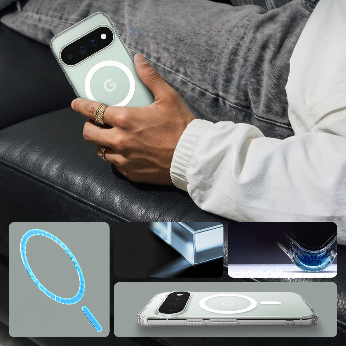 Handyhülle für Google Pixel 11 Pro XL, Spigen Ultra Hybrid Mag mit MagSafe, Transparent