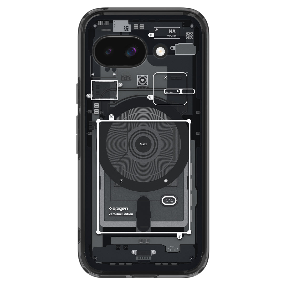 Handyhülle für Google Pixel 9a, Spigen Ultra Hybrid Mag mit MagSafe, Rauchfarben-Grau (Zero One)