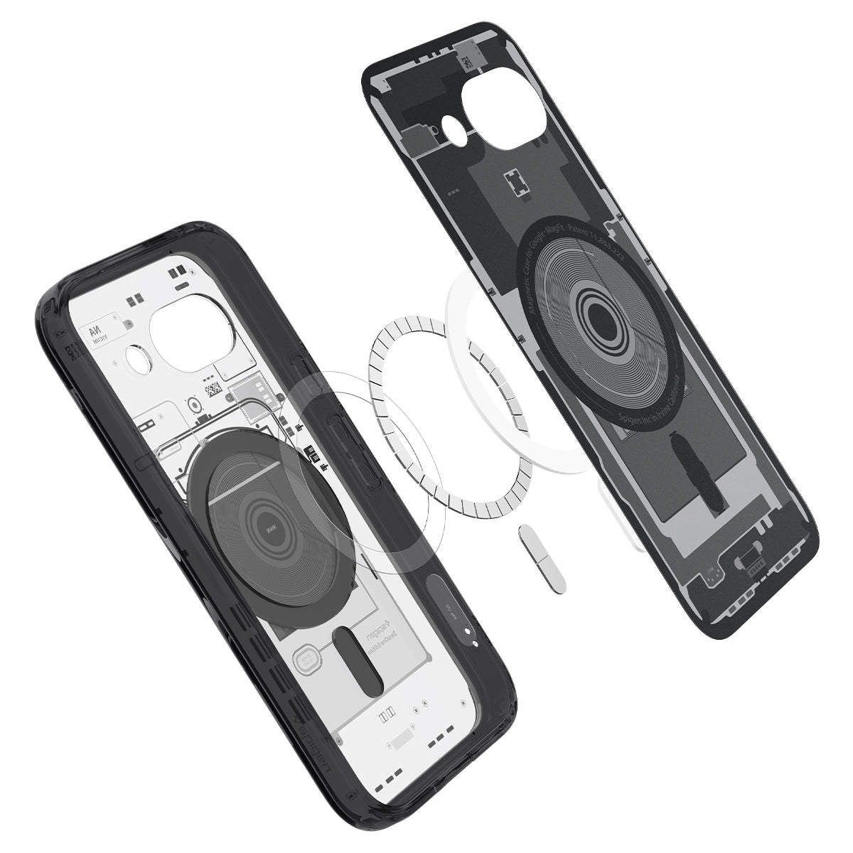 Handyhülle für Google Pixel 9a, Spigen Ultra Hybrid Mag mit MagSafe, Rauchfarben-Grau (Zero One)