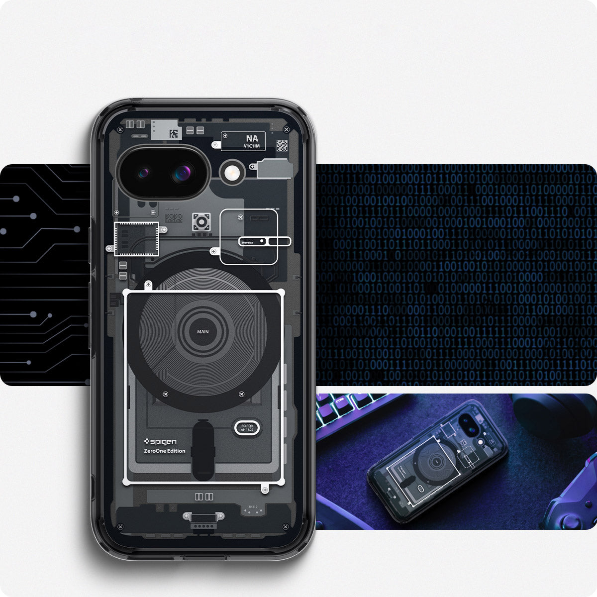 Handyhülle für Google Pixel 9a, Spigen Ultra Hybrid Mag mit MagSafe, Rauchfarben-Grau (Zero One)