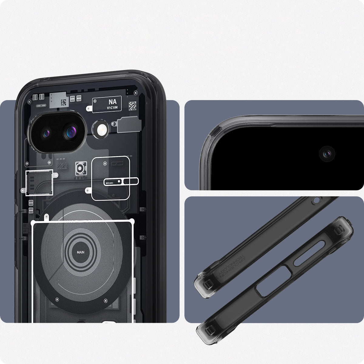 Handyhülle für Google Pixel 9a, Spigen Ultra Hybrid Mag mit MagSafe, Rauchfarben-Grau (Zero One)