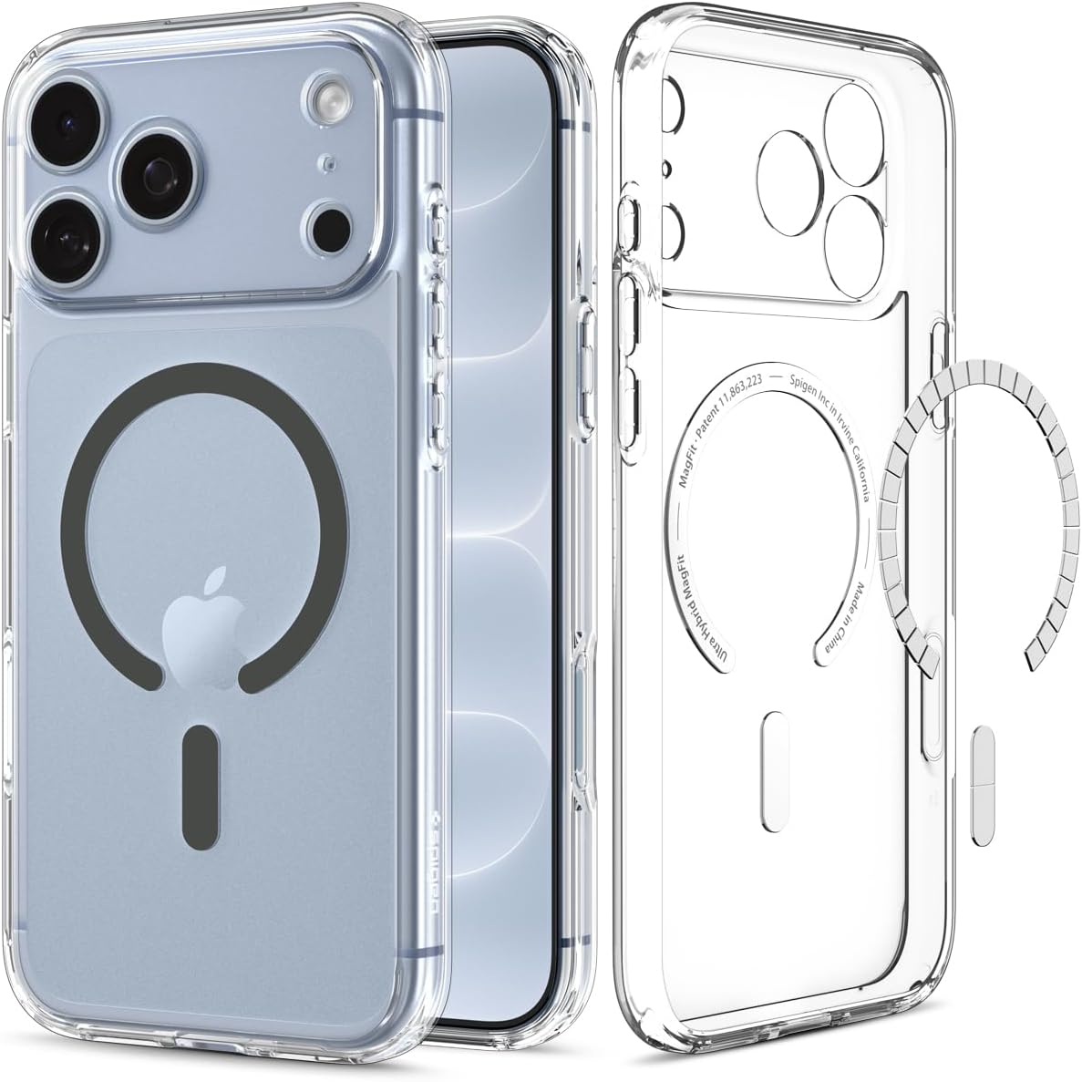 Handyhülle für iPhone 18 Pro Max, Spigen Ultra Hybrid Mag mit MagSafe, Transparent-Grau (1/16)