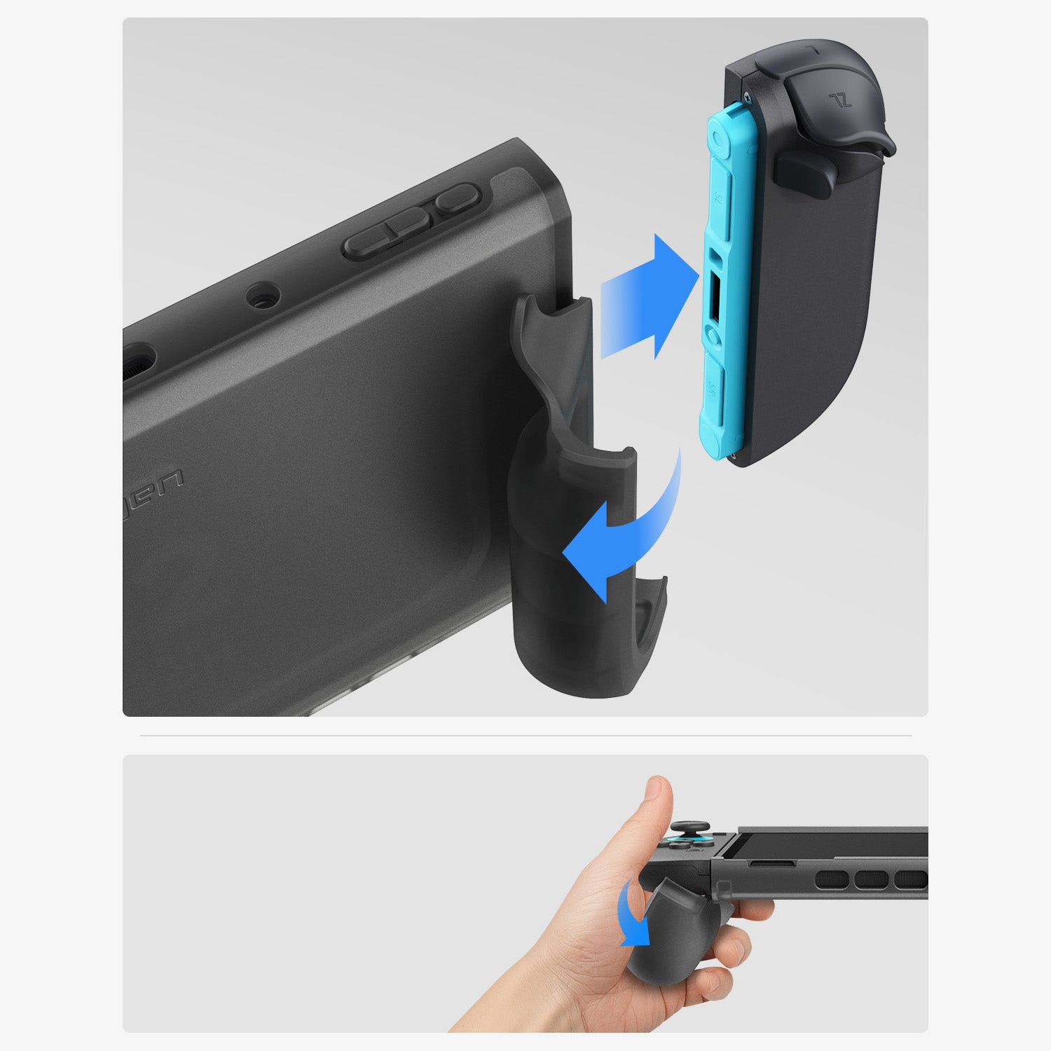 Hülle für Nintendo Switch 2, Spigen Ultra Hybrid, Rauchfarben Schwarz