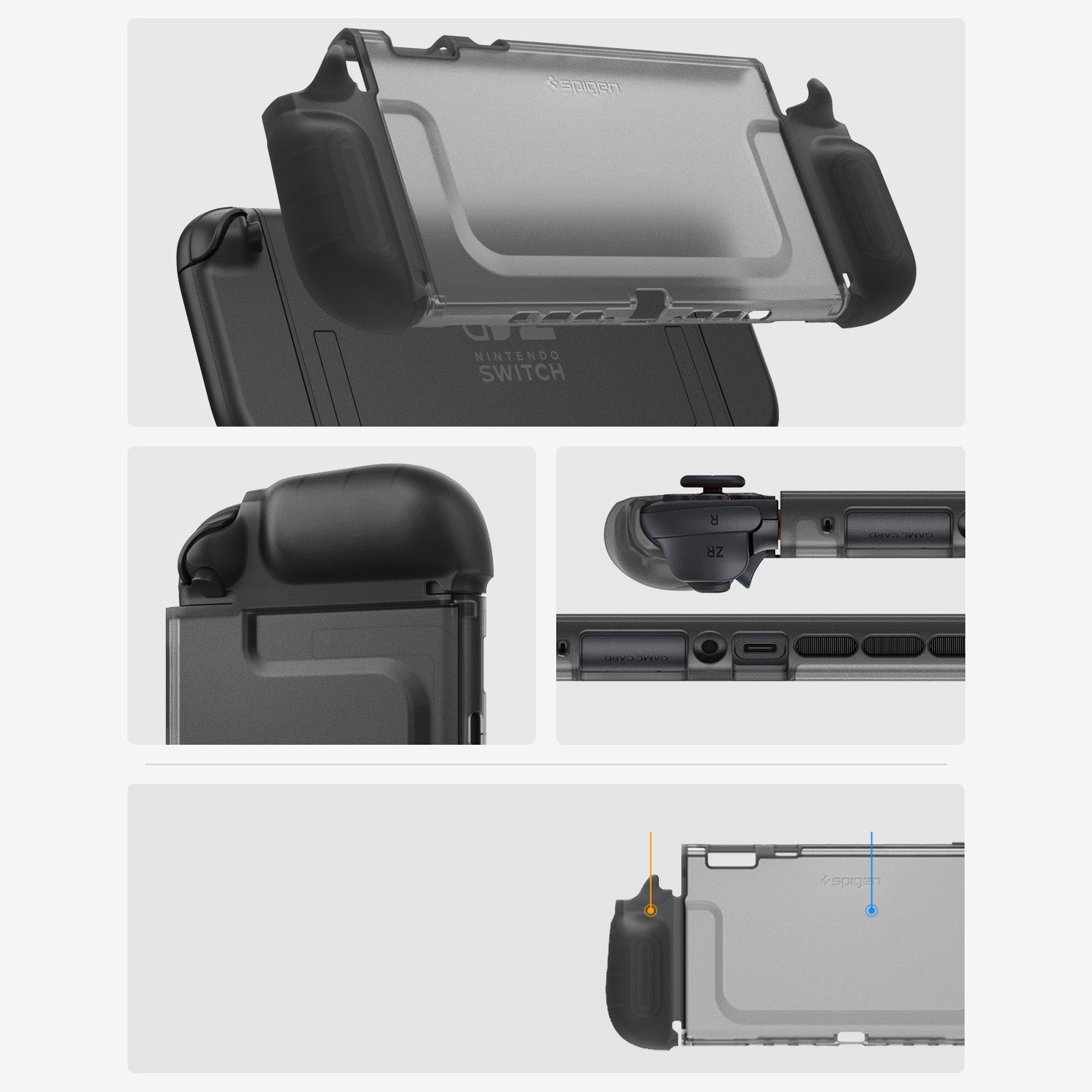 Hülle für Nintendo Switch 2, Spigen Ultra Hybrid, Rauchfarben Schwarz