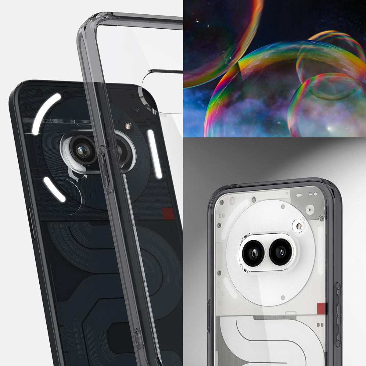 Schutzhülle für Nothing Phone 2a, Spigen Ultra Hybrid, Transparent/Rauchfarben