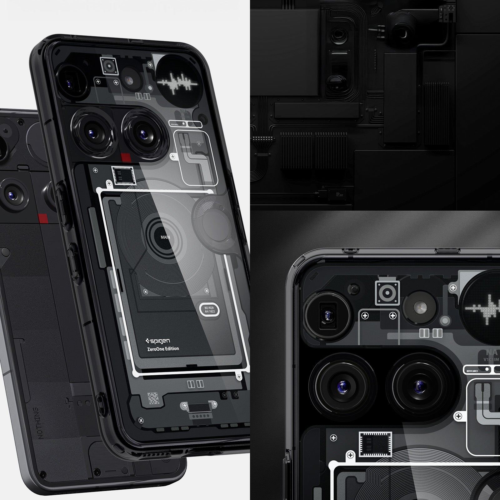 Handyhülle für Nothing Phone 3, Spigen Ultra Hybrid, Rauchfarben-Grau (Zero One)