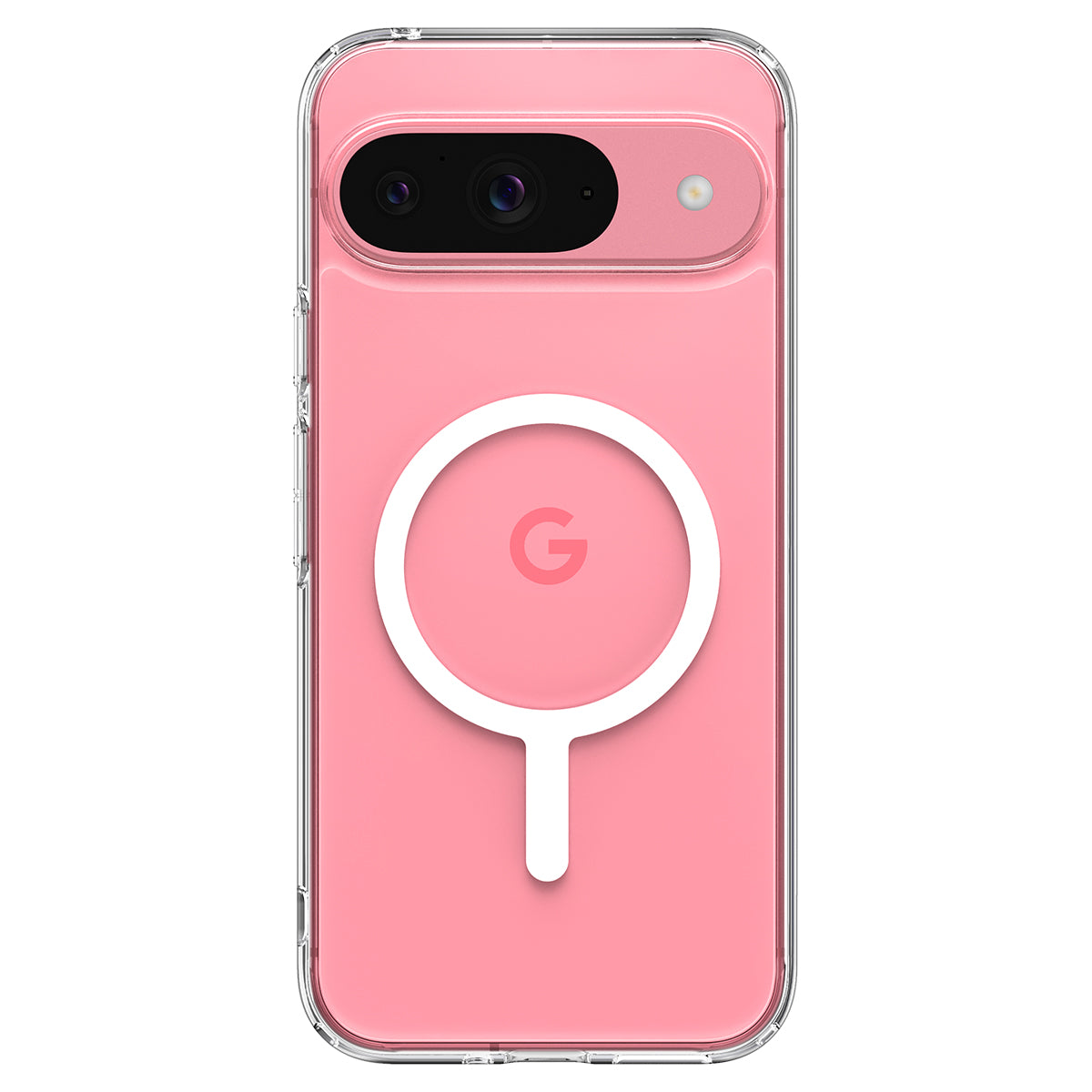 Schutzhülle für Google Pixel 9 / 9 Pro, Spigen Ultra Hybrid OneTap Metal Ring, Transparent-Weiß
