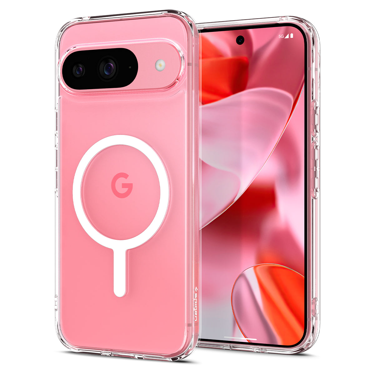 Schutzhülle für Google Pixel 9 / 9 Pro, Spigen Ultra Hybrid OneTap Metal Ring, Transparent-Weiß