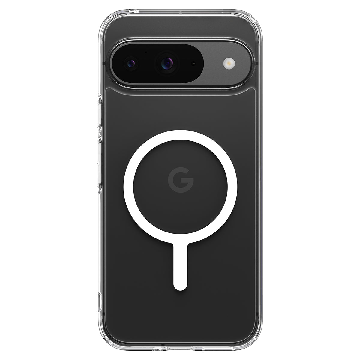 Schutzhülle für Google Pixel 9 / 9 Pro, Spigen Ultra Hybrid OneTap Metal Ring, Transparent-Weiß