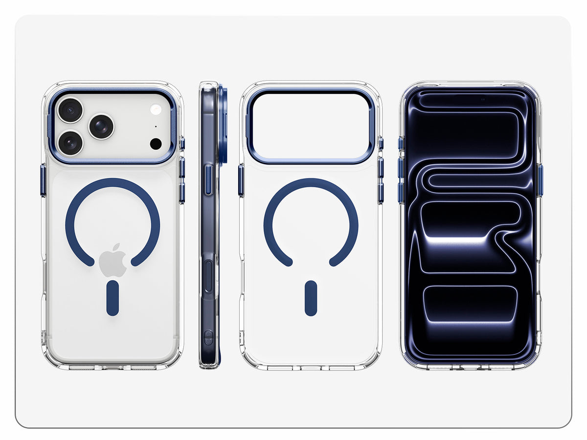 Handyhülle für iPhone 18 Pro / 17 Pro, Spigen Ultra Hybrid Optik S Mag mit MagSafe, Transparent-Dunkelblau (6/12)