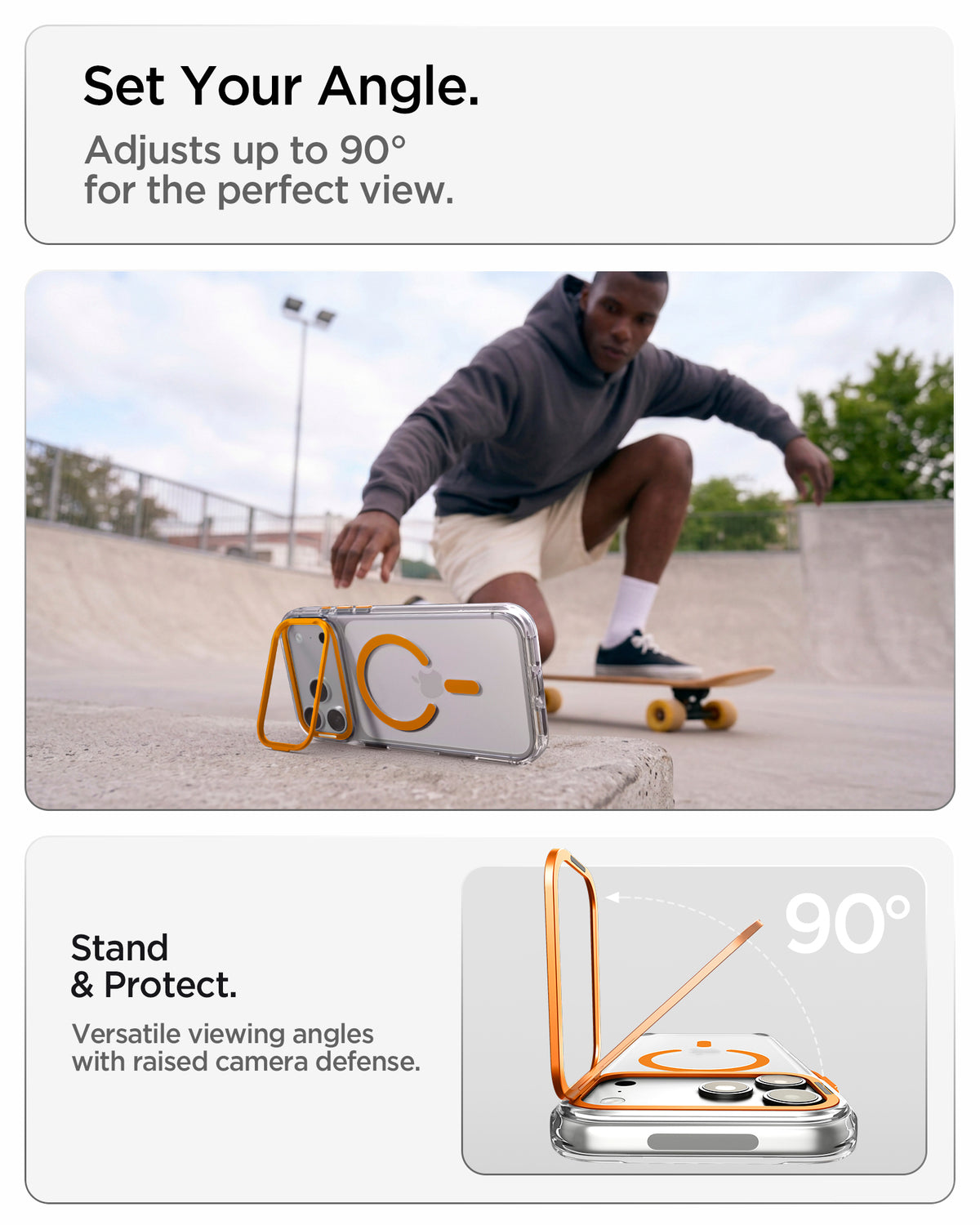 Handyhülle für iPhone 18 Pro / 17 Pro, Spigen Ultra Hybrid Optik S Mag mit MagSafe, Transparent-Orange (3/12)