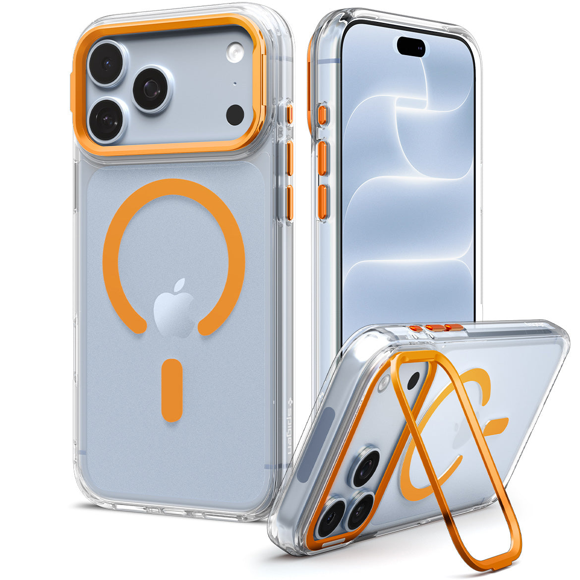 Handyhülle für iPhone 18 Pro Max / 17 Pro Max, Spigen Ultra Hybrid Optik S Mag mit MagSafe, Transparent-Orange (1/12)